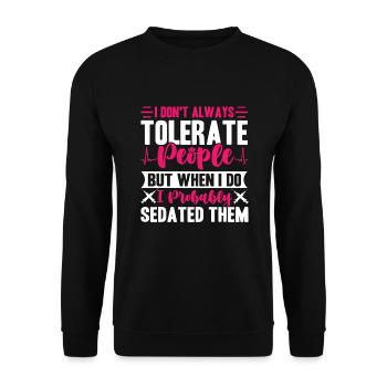 Nurse RN - Unisex Sweatshirt - black - Front - Alina (178cm) & Michal (187cm)