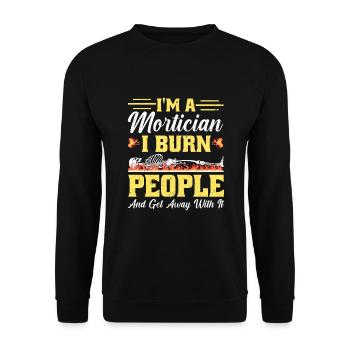 Mortician Funeral Director - Unisex Sweatshirt - black - Front - Alina (178cm) & Michal (187cm)