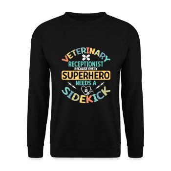 Vet Receptionist - Unisex Sweatshirt - black - Front - Alina (178cm) & Michal (187cm)