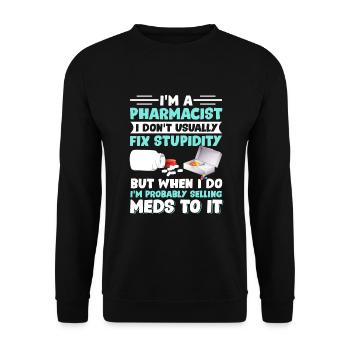 Pharmacien Pharmacy Tech - Sweat-shirt Unisexe - noir - Devant - Alina (178cm) & Michal (187cm)