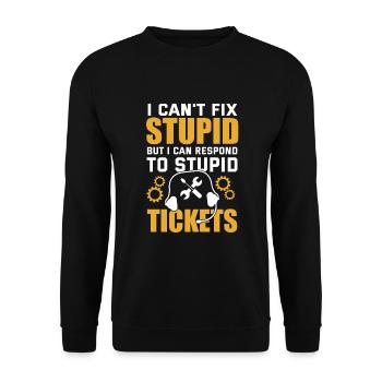 Help Desk Tech Support - Unisex Pullover - Schwarz - Vorne - Alina (178cm) & Michal (187cm)