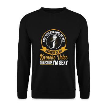 Funny Karaoke singer - Unisex Sweatshirt - black - Front - Alina (178cm) & Michal (187cm)