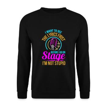 Funny Karaoke singer - Unisex Sweatshirt - black - Front - Alina (178cm) & Michal (187cm)