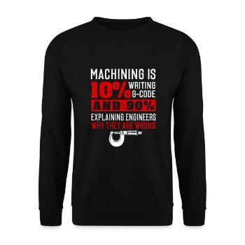 Machinist CNC Machine Operator - Unisex Sweatshirt - black - Front - Alina (178cm) & Michal (187cm)