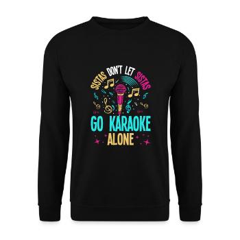 Funny Karaoke singer - Unisex Sweatshirt - black - Front - Alina (178cm) & Michal (187cm)