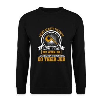 Machinist CNC Machine Operator - Unisex Sweatshirt - black - Front - Alina (178cm) & Michal (187cm)