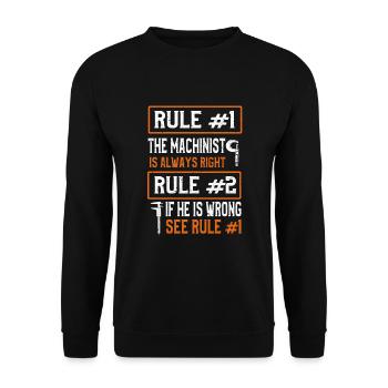 Machinist CNC Machine Operator - Unisex Sweatshirt - black - Front - Alina (178cm) & Michal (187cm)