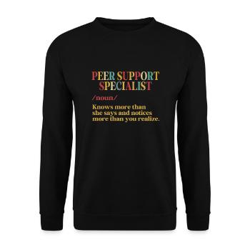 Peer Support Specialist PSS - Unisex Pullover - Schwarz - Vorne - Alina (178cm) & Michal (187cm)