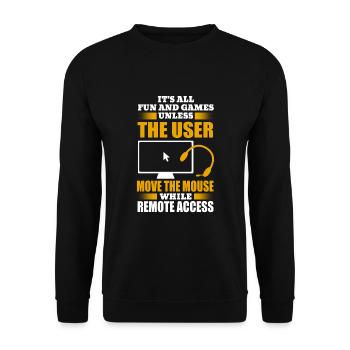 Help Desk Tech Support - Unisex Pullover - Schwarz - Vorne - Alina (178cm) & Michal (187cm)