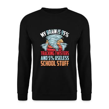 Storm chasing meteorologist tornado boy - Unisex Sweatshirt - black - Front - Alina (178cm) & Michal (187cm)
