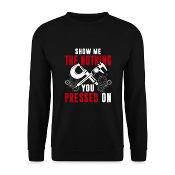 Machinist CNC Machine Operator - Unisex Sweatshirt - black - Front - Alina (178cm) & Michal (187cm)