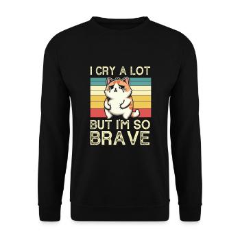 Tummy Ache Survivor - Unisex Pullover - Schwarz - Vorne - Alina (178cm) & Michal (187cm)