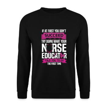 Infirmière enseignante - Sweat-shirt Unisexe - noir - Devant - Alina (178cm) & Michal (187cm)