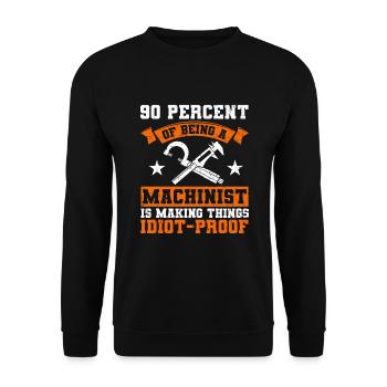 Machinist CNC Machine Operator - Unisex Sweatshirt - black - Front - Alina (178cm) & Michal (187cm)