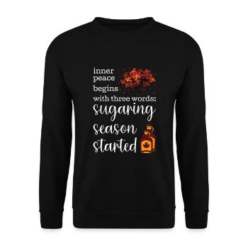 Maple syrup making maple tapping - Unisex Sweatshirt - black - Front - Alina (178cm) & Michal (187cm)