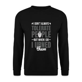 Funeral director Cremation mortician - Unisex Sweatshirt - black - Front - Alina (178cm) & Michal (187cm)