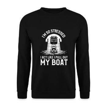 Boating Boat Captain - Unisex Sweatshirt - black - Front - Alina (178cm) & Michal (187cm)