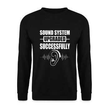 Deaf Hearing Aids Hearing Impaired - Unisex Sweatshirt - black - Front - Alina (178cm) & Michal (187cm)