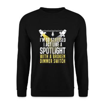 Technicien d’éclairage drôle - Sweat-shirt Unisexe - noir - Devant - Alina (178cm) & Michal (187cm)