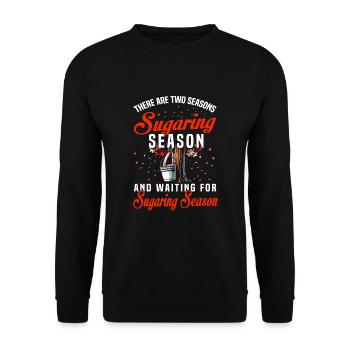Maple syrup making maple tapping - Unisex Sweatshirt - black - Front - Alina (178cm) & Michal (187cm)