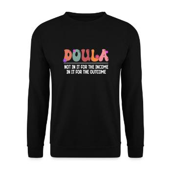 Doula Birth Worker Midwife - Unisex Pullover - Schwarz - Vorne - Alina (178cm) & Michal (187cm)
