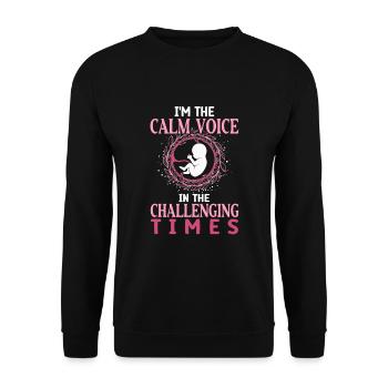 Doula Birth Worker Midwife - Unisex Pullover - Schwarz - Vorne - Alina (178cm) & Michal (187cm)