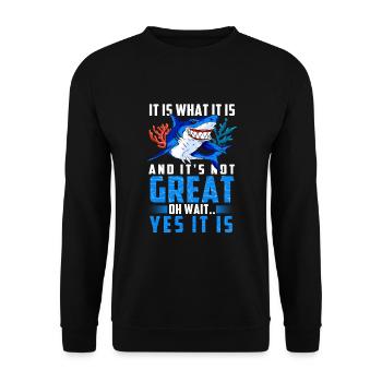 Shark Marine biologist - Unisex Sweatshirt - black - Front - Alina (178cm) & Michal (187cm)