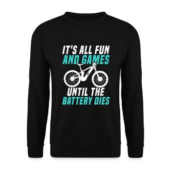 Ebike Electric Bike - Unisex Pullover - Schwarz - Vorne - Alina (178cm) & Michal (187cm)