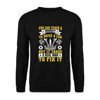 Car mechanic engineer - Unisex Pullover - Schwarz - Vorne - Alina (178cm) & Michal (187cm)