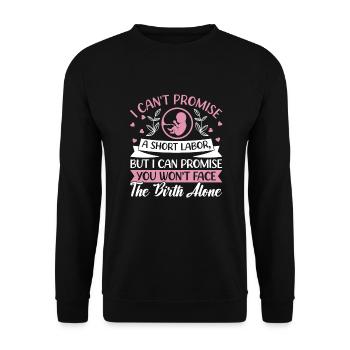 Doula Birth Worker Midwife - Unisex Pullover - Schwarz - Vorne - Alina (178cm) & Michal (187cm)