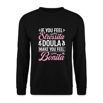 Doula Birth Worker Midwife - Unisex Pullover - Schwarz - Vorne - Alina (178cm) & Michal (187cm)