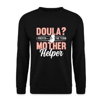 Doula Birth Worker Midwife - Unisex Pullover - Schwarz - Vorne - Alina (178cm) & Michal (187cm)