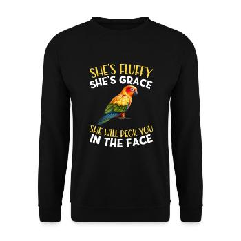 Sun conure - Unisex Sweatshirt - black - Front - Alina (178cm) & Michal (187cm)