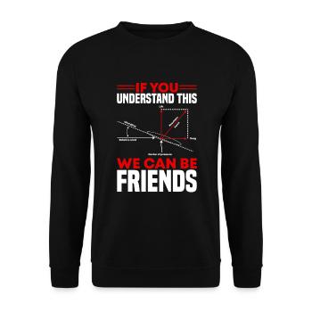 Aircraft aviation pilot aviator - Unisex Sweatshirt - black - Front - Alina (178cm) & Michal (187cm)