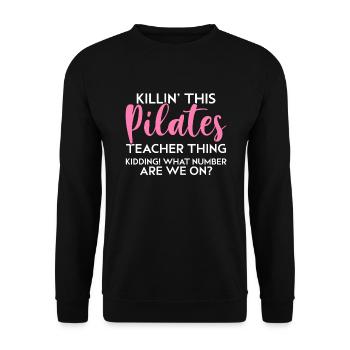 Pilates - Sweat-shirt Unisexe - noir - Devant - Alina (178cm) & Michal (187cm)