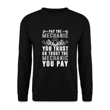 Car mechanic engineer - Unisex Pullover - Schwarz - Vorne - Alina (178cm) & Michal (187cm)