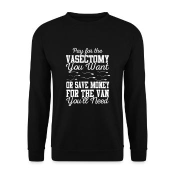 Post Vasectomy Survivor - Unisex Sweatshirt - black - Front - Alina (178cm) & Michal (187cm)