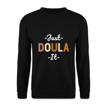 Doula Birth Worker Midwife - Unisex Pullover - Schwarz - Vorne - Alina (178cm) & Michal (187cm)