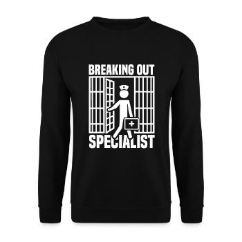 Correctional nurse prison nursing - Unisex Pullover - Schwarz - Vorne - Alina (178cm) & Michal (187cm)