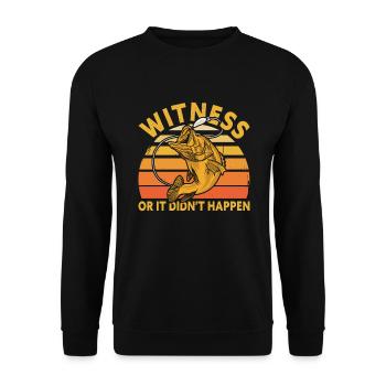 Bass Fishing Funny Fisherman - Unisex Pullover - Schwarz - Vorne - Alina (178cm) & Michal (187cm)