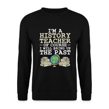 History Techer - Unisex Sweatshirt - black - Front - Alina (178cm) & Michal (187cm)