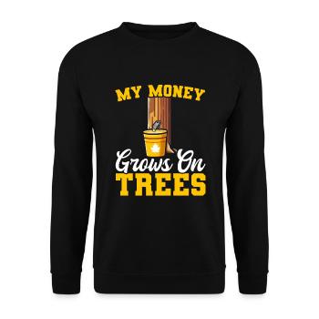 Maple syrup making maple tapping - Unisex Sweatshirt - black - Front - Alina (178cm) & Michal (187cm)