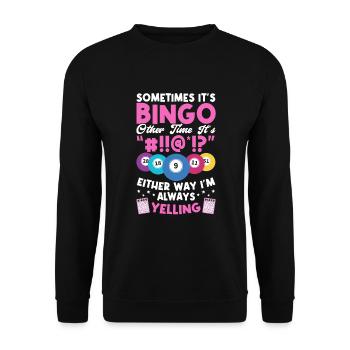 Funny Bingo Player tee. - Unisex Pullover - Schwarz - Vorne - Alina (178cm) & Michal (187cm)