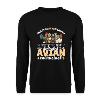 Crazy Chicken Lady - Unisex Sweatshirt - black - Front - Alina (178cm) & Michal (187cm)