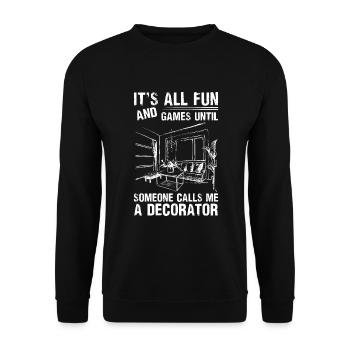 Interior designer designing - Unisex Sweatshirt - black - Front - Alina (178cm) & Michal (187cm)