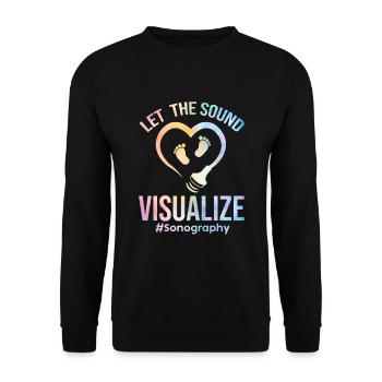 Échographiste Échographie Technicien en échographie - Sweat-shirt Unisexe - noir - Devant - Alina (178cm) & Michal (187cm)