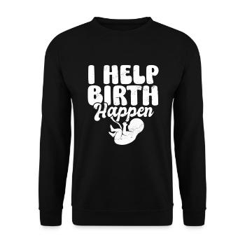 Doula Birth Worker Midwife - Unisex Pullover - Schwarz - Vorne - Alina (178cm) & Michal (187cm)