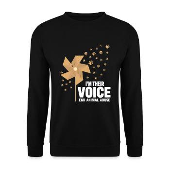 Stop Animal abuse - Unisex Sweatshirt - black - Front - Alina (178cm) & Michal (187cm)