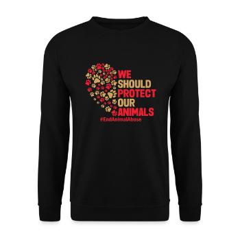 Stop Animal abuse - Unisex Sweatshirt - black - Front - Alina (178cm) & Michal (187cm)