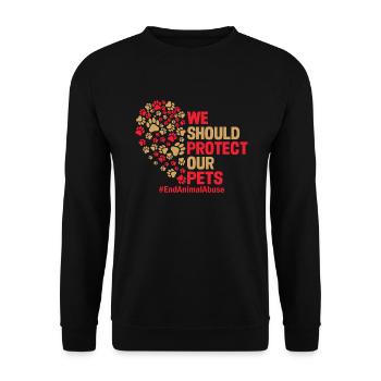 Stop Animal abuse - Unisex Sweatshirt - black - Front - Alina (178cm) & Michal (187cm)